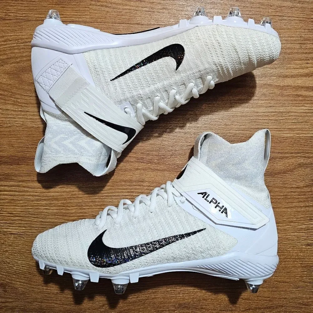 Nike Alpha Menace Elite 2 D P Flyknit Men's 10 White Football Cleats CI1530-100